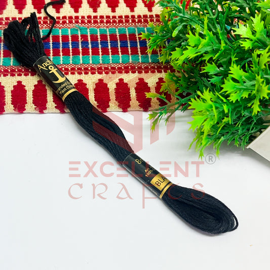 Anchor Cotton Thread Shade No.-Black (1 Bunch)