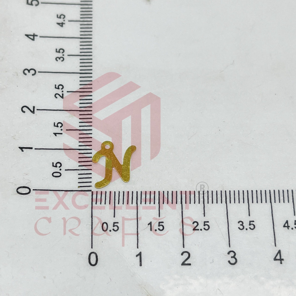 12mm Raw Brass Alphabet Charms - Letter N