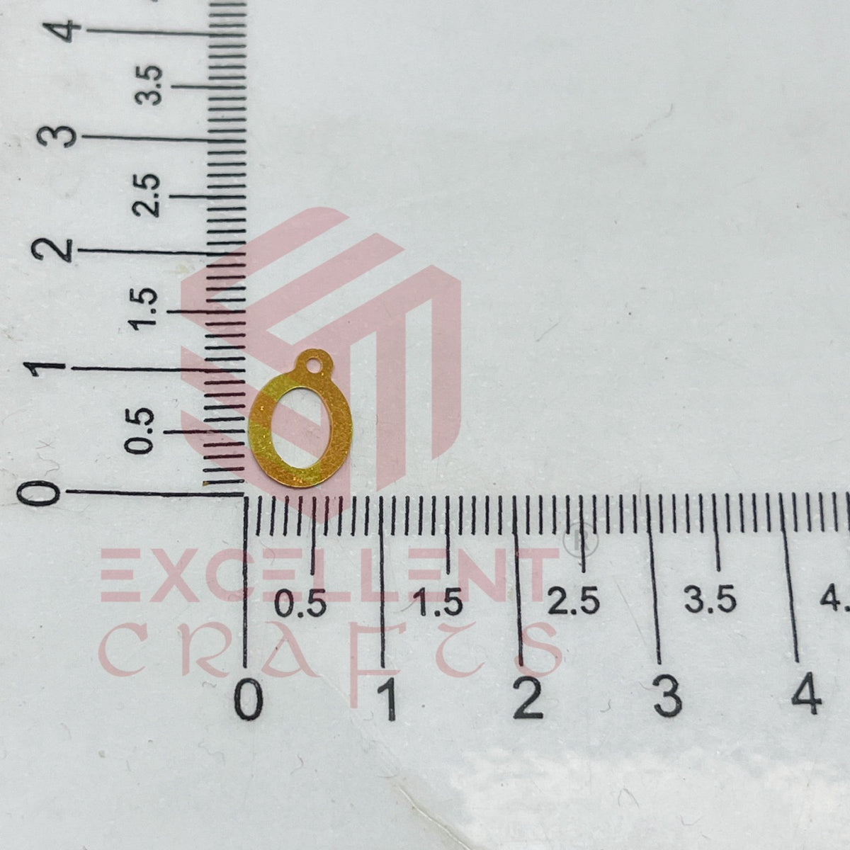 12mm Raw Brass Alphabet Charms - Letter O