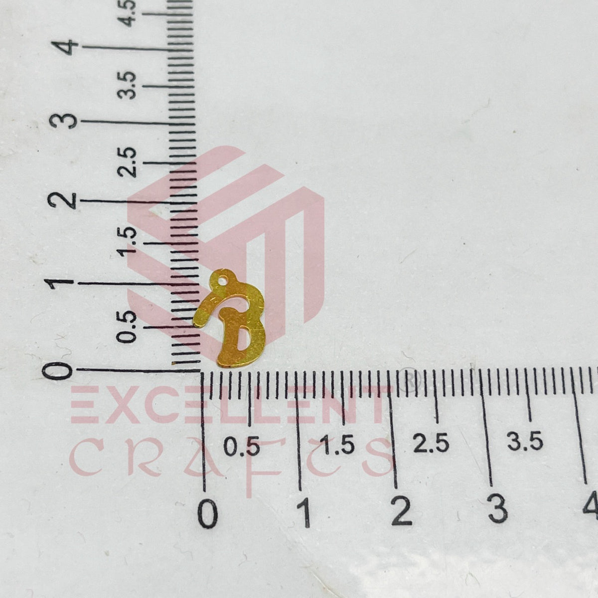 12mm Raw Brass Alphabet Charms - Letter B
