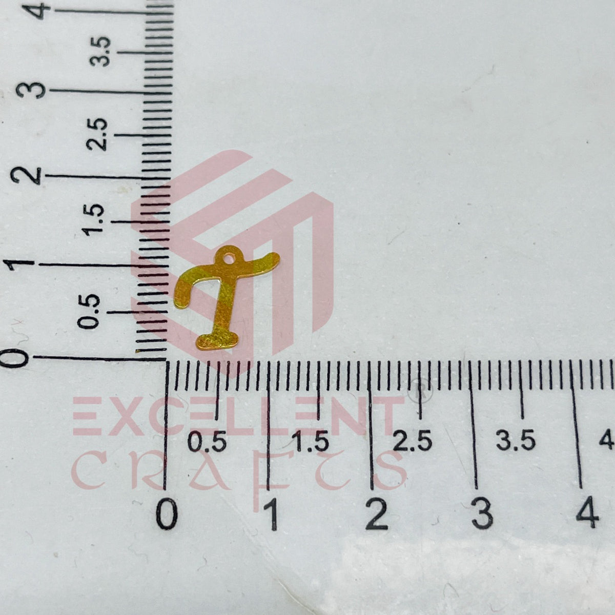 12mm Raw Brass Alphabet Charms - Letter T