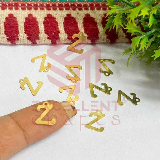 12mm Raw Brass Alphabet Charms - Letter Z
