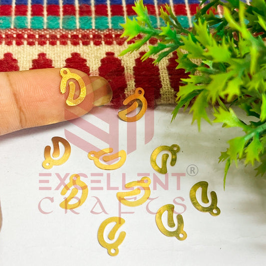12mm Raw Brass Alphabet Charms - Letter D