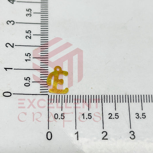 12mm Raw Brass Alphabet Charms - Letter E