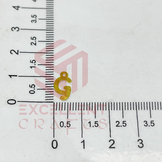 12mm Raw Brass Alphabet Charms - Letter G