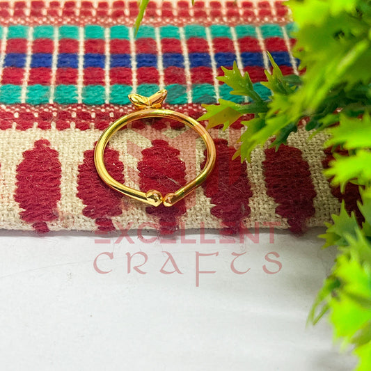 4mm Butterfly Cabochon Adjustable Brass Finger Ring