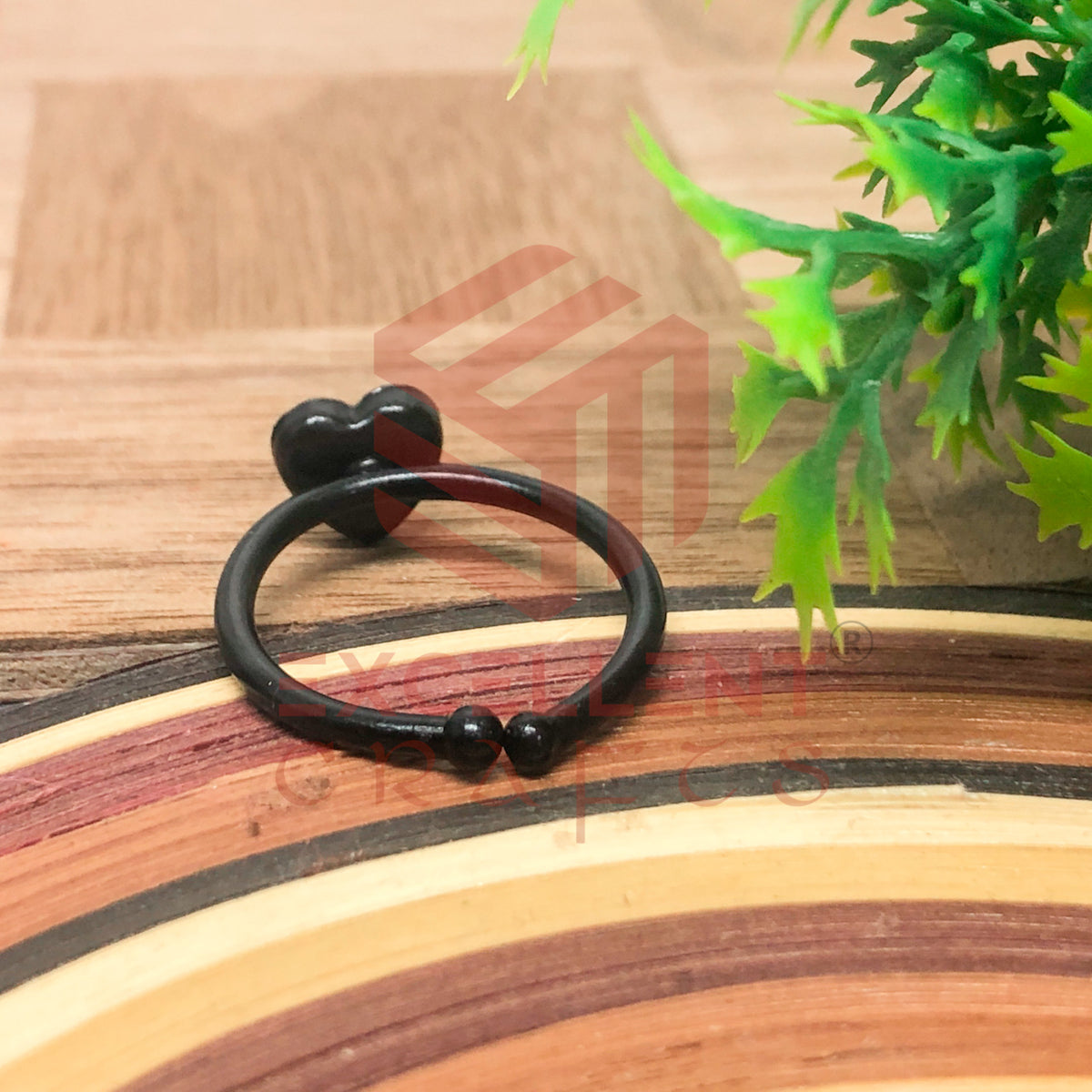 6mm Heart Cabochon Finger Ring- 1 Pc