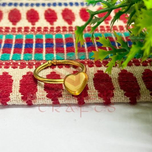 8mm Heart Cabochon Finger Ring- 1 Pc