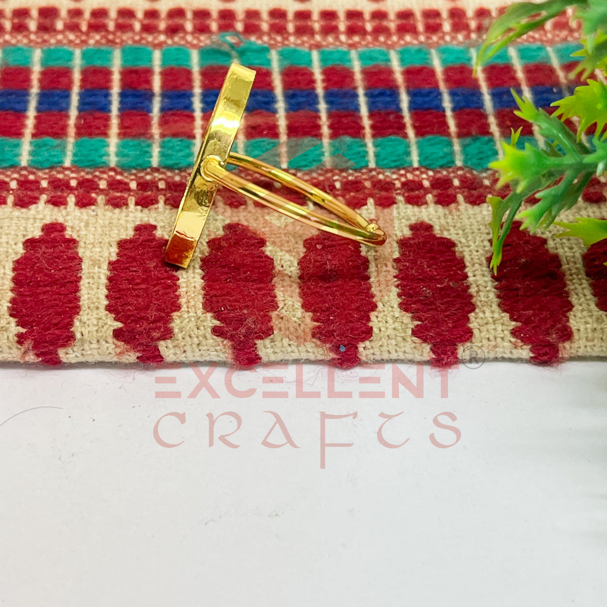 11x22mm Eye Shape Brass Finger Ring