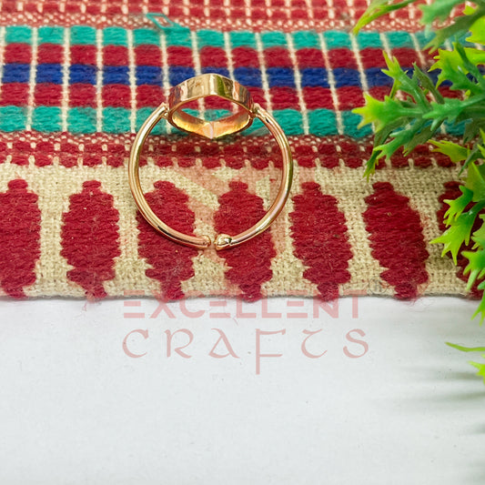 11x22mm Eye Shape Brass Finger Ring