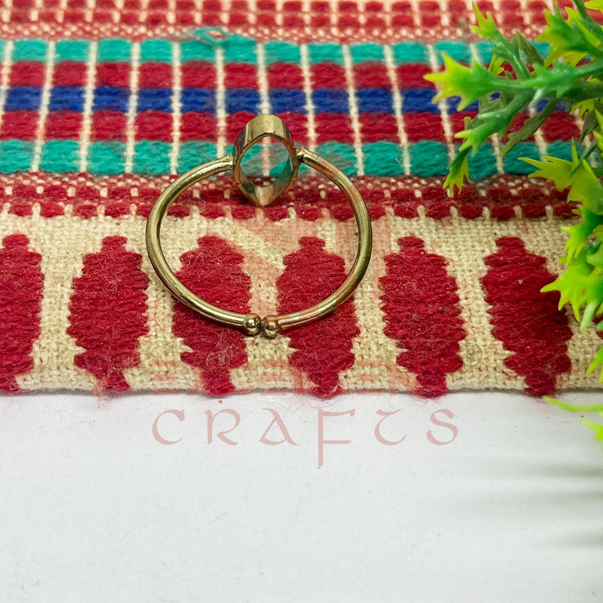 6x12mm Eye Shape Brass Finger Ring