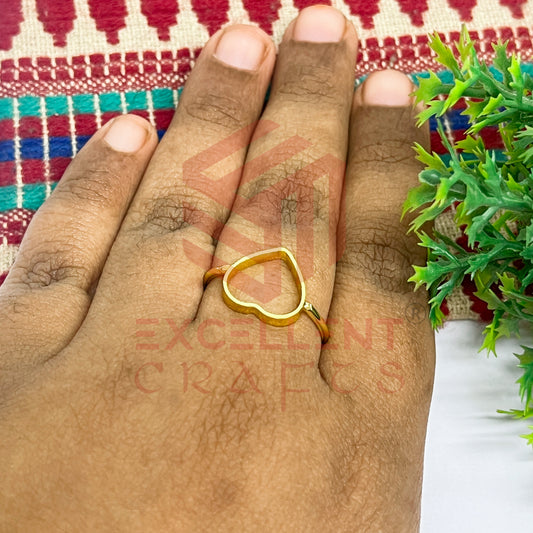 10mm Heart Brass Finger Ring