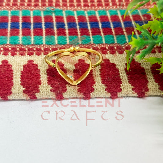 10mm Heart Brass Finger Ring