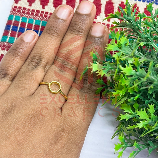 5x6mm Hexagon Brass Finger Ring