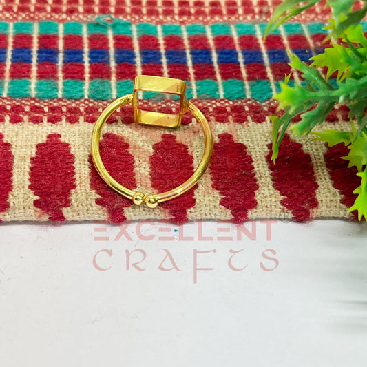 7x13mm Rectangle Brass Finger Ring