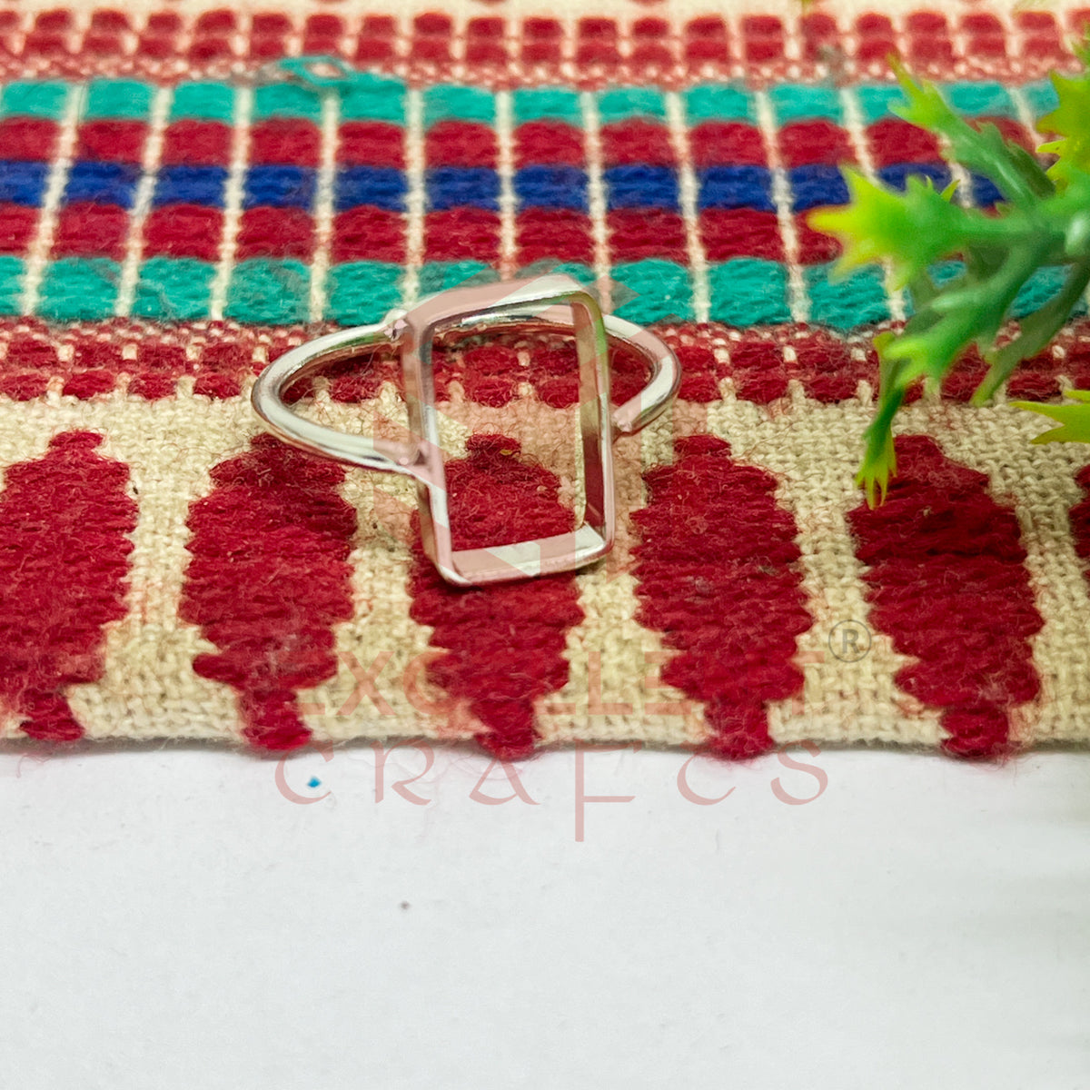 7x13mm Rectangle Brass Finger Ring