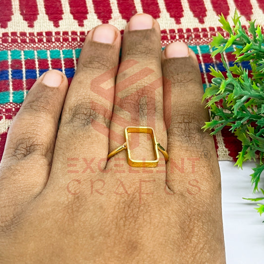 8x15mm Rectangle Brass Finger Ring