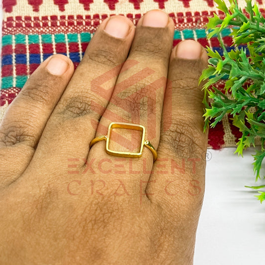 10x10mm Square Brass Finger Ring