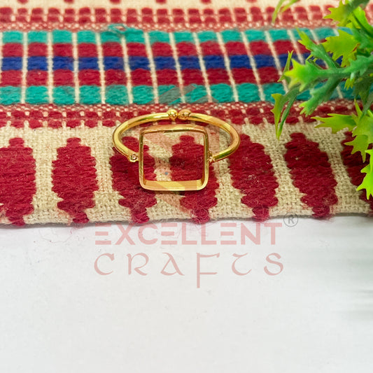 10x10mm Square Brass Finger Ring