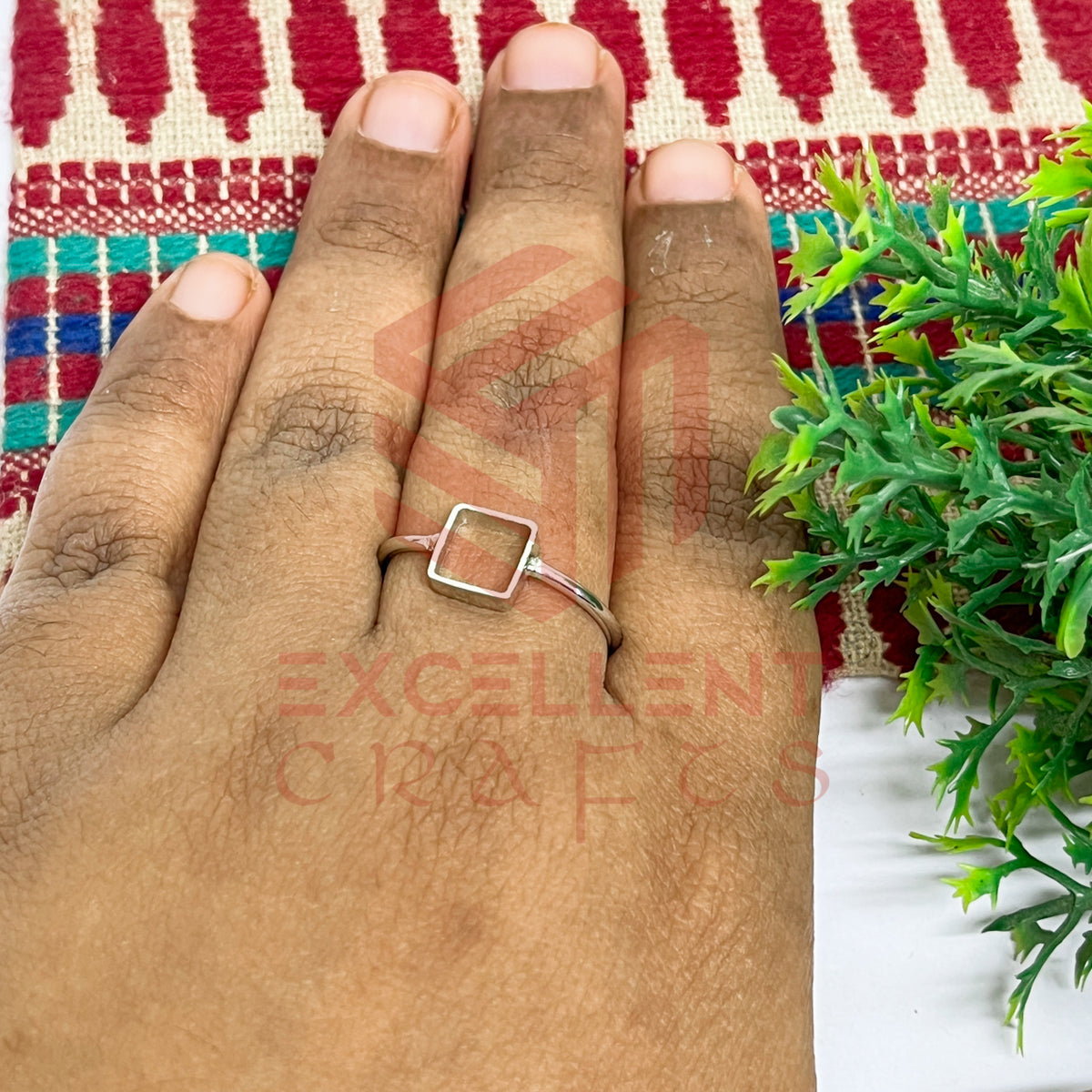 6x6mm Square Brass Finger Ring