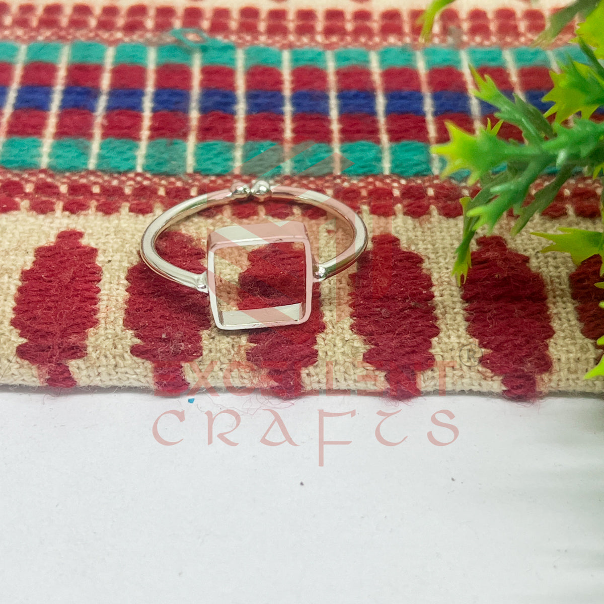 8x8mm Square Brass Finger Ring