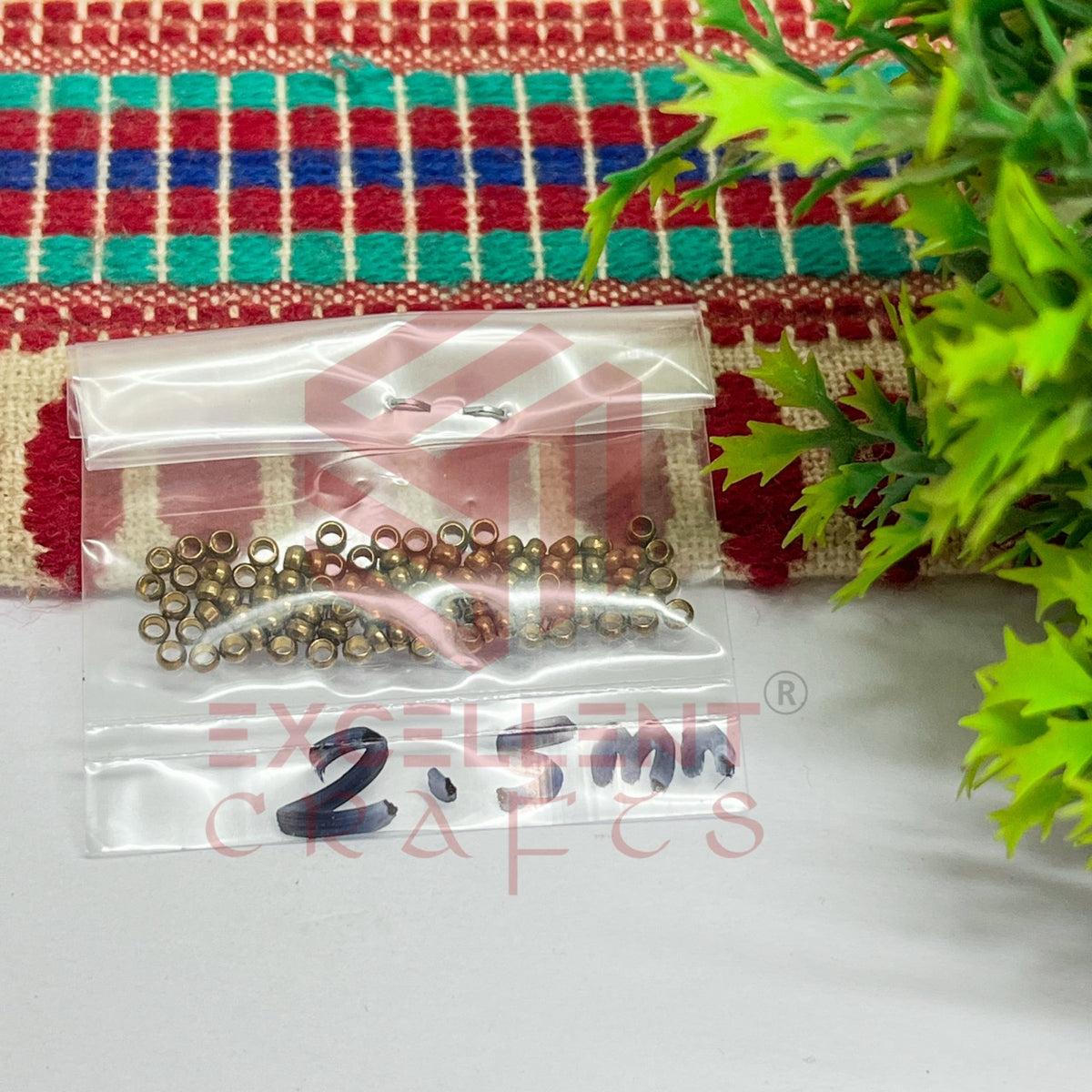 2.5mm Brass Crimp Beads-100 Pcs Pack