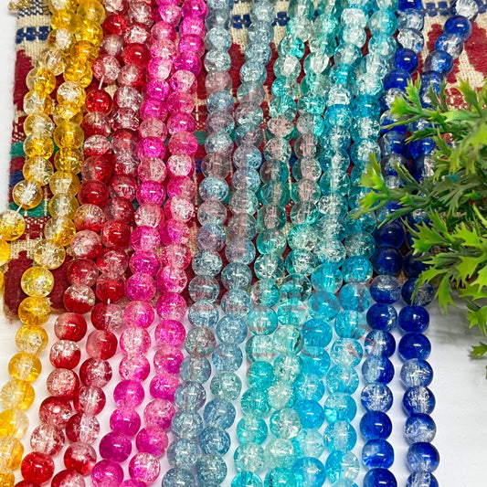 8mm Double Color Crackle Beads Combo