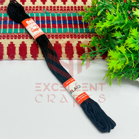 Doli Cotton Thread Shade No.-Black (1 Bunch)