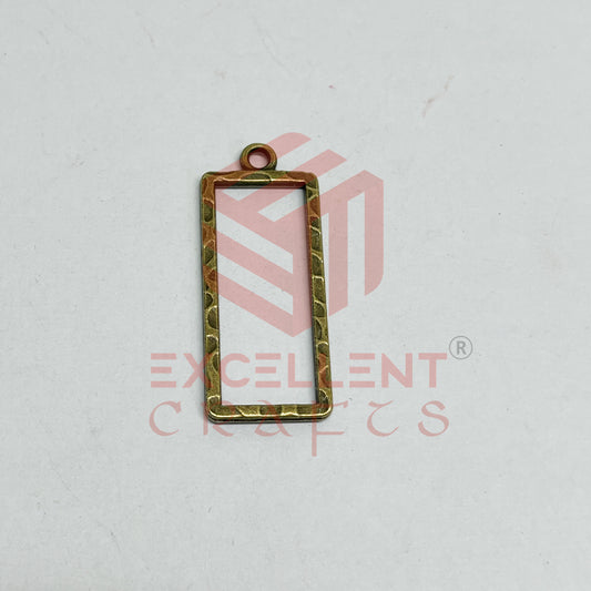 Long Rectangle Shape Geometric Texture Pendant Bezel