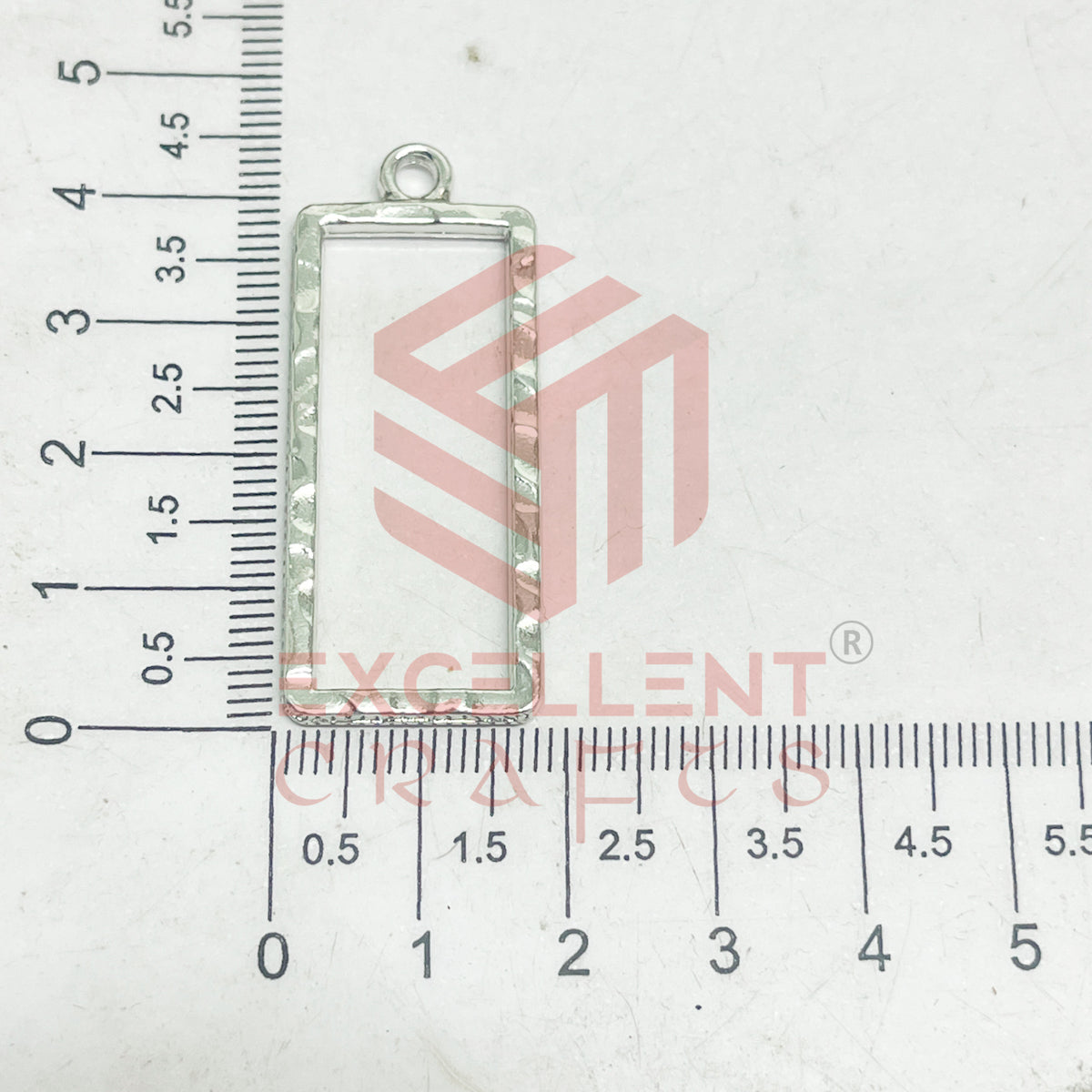 Long Rectangle Shape Geometric Texture Pendant Bezel