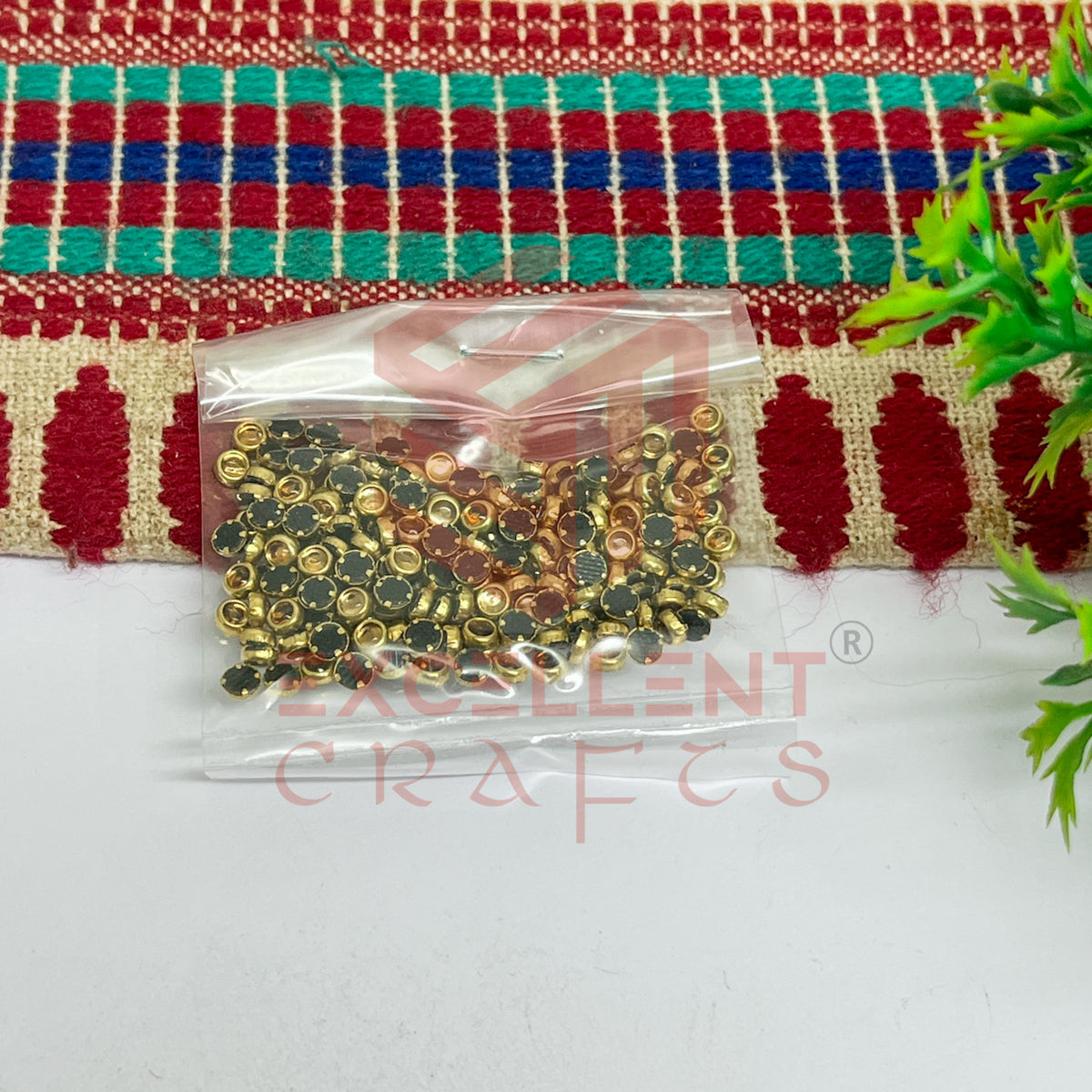 3mm Round Shape Glass Kundan Stones-100 Pcs
