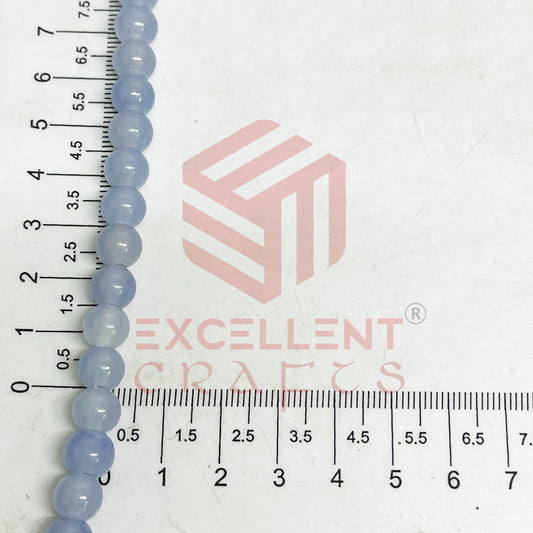 8mm Round Glass Beads- 1 Line