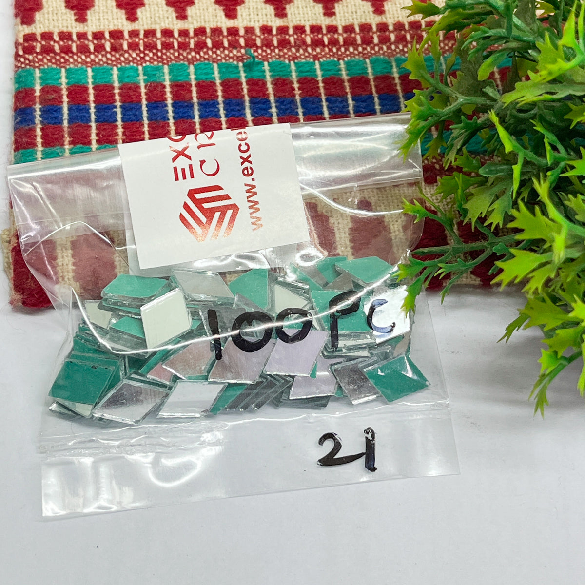 10x15mm Diamond Shape Glass Mirrors-100Pc