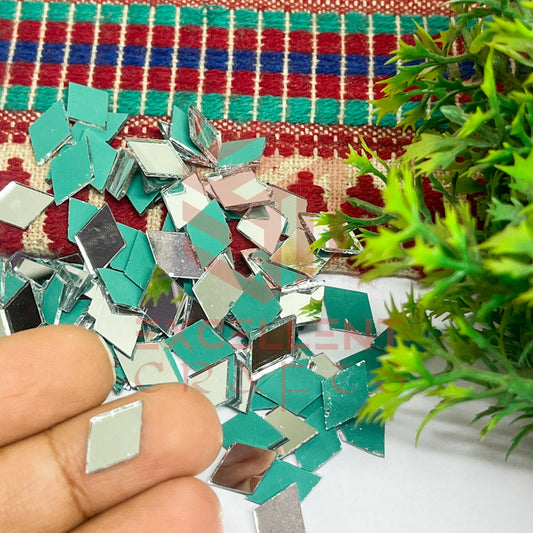 8x14mm Diamond Shape Glass Mirrors-100Pc