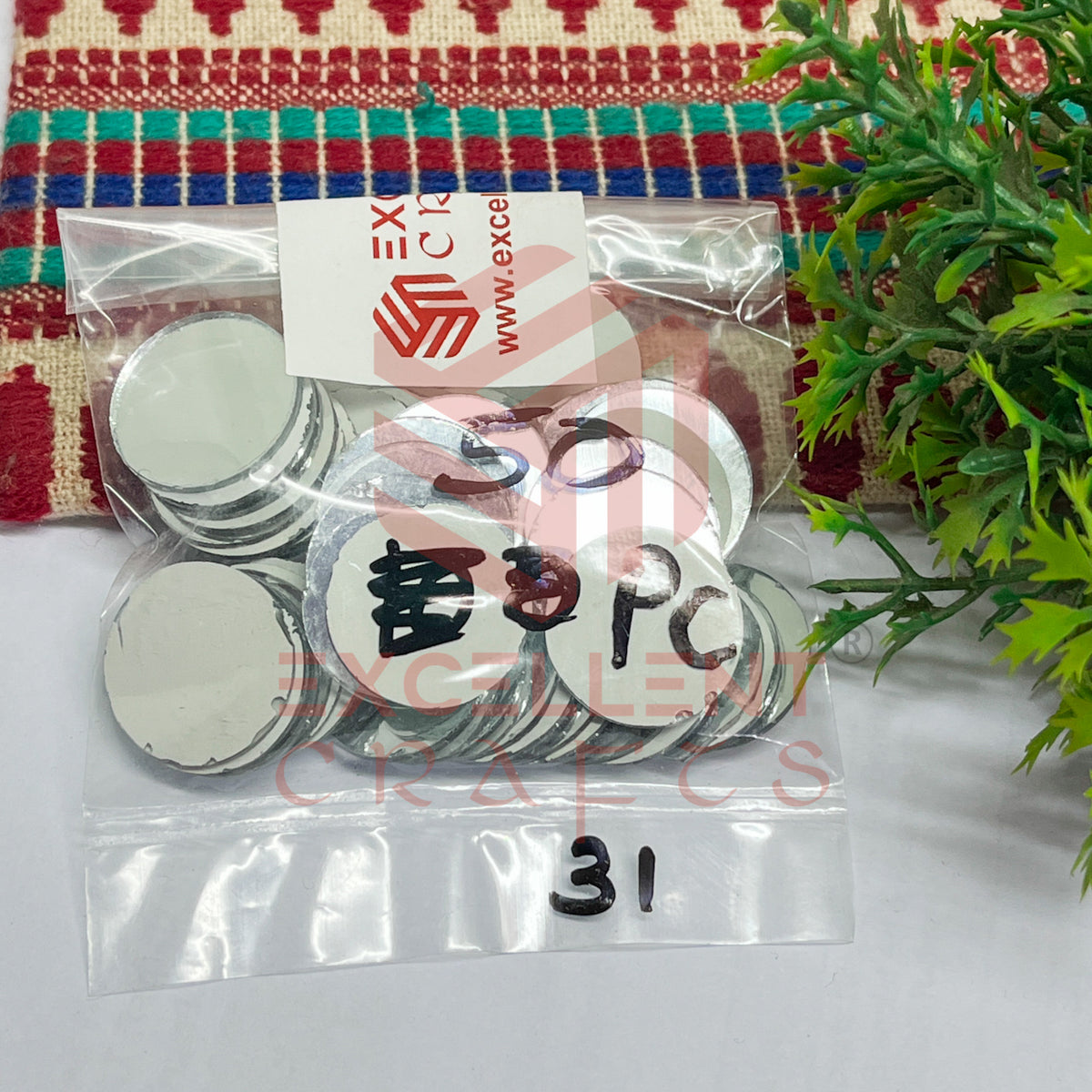 20x20mm Round Shape Glass Mirrors-50Pc
