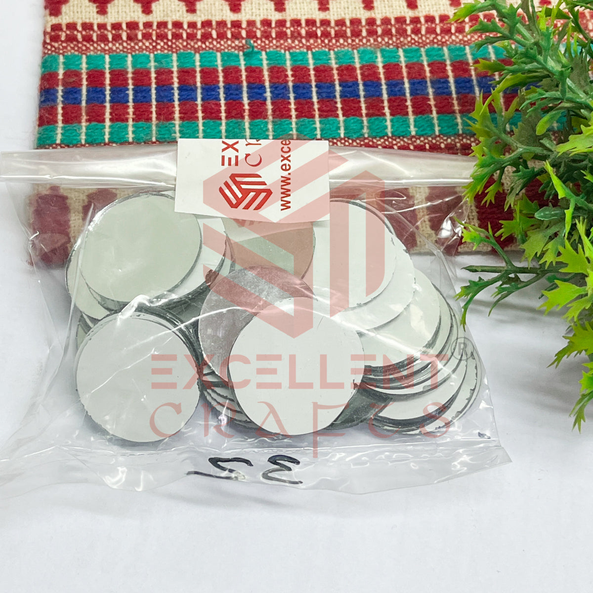 25x25mm Round Shape Glass Mirrors-50Pc