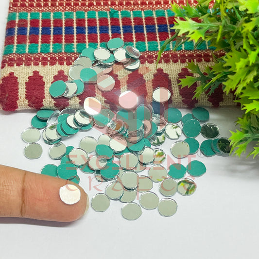 6x6mm Round Shape Glass Mirrors-100Pc