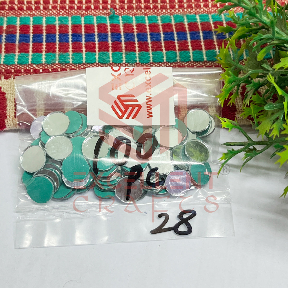 7x7mm Round Shape Glass Mirrors-100Pc