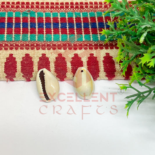 12x20mm One Hole Natural Dusty Cowrie Shells (100pcs)