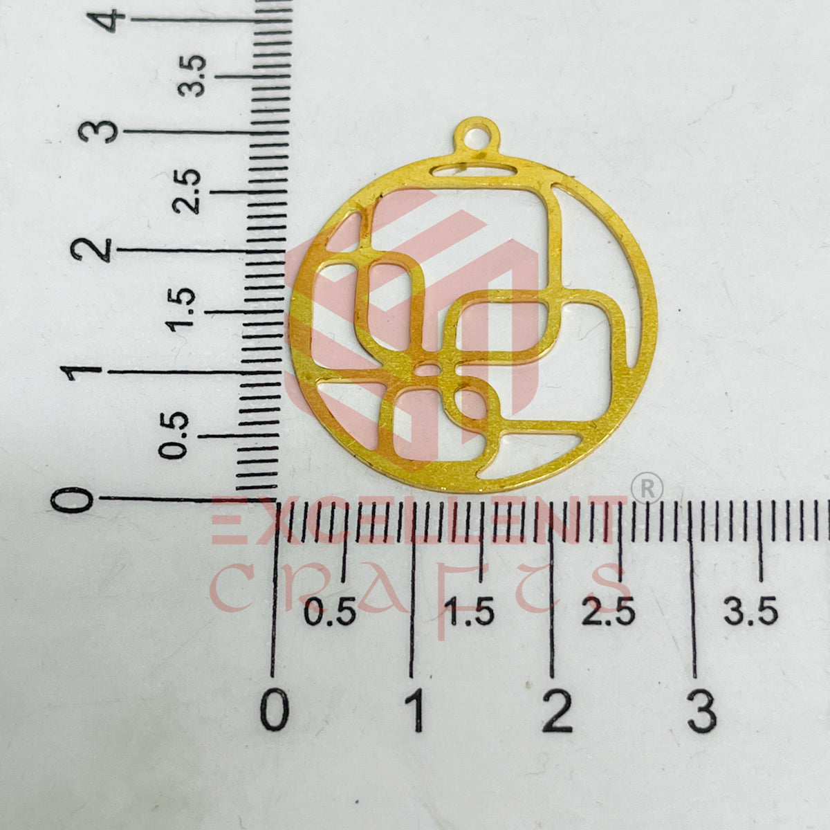 Raw Brass Drop Shape Charm with Jali Design - 1 Pc