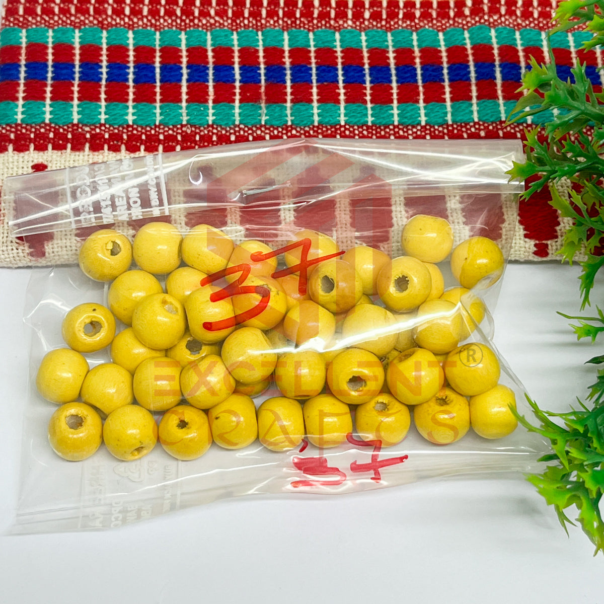 10mm Round Wooden Beads (50Pcs Pack)