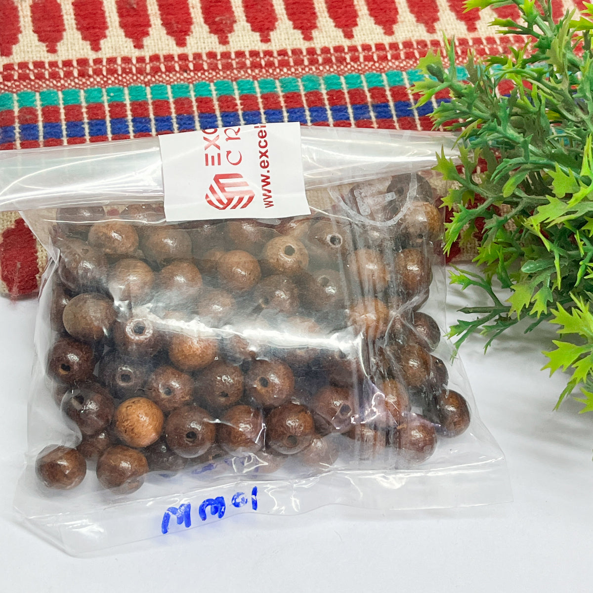10mm Round Brown Wooden Beads (100Pcs Pack)