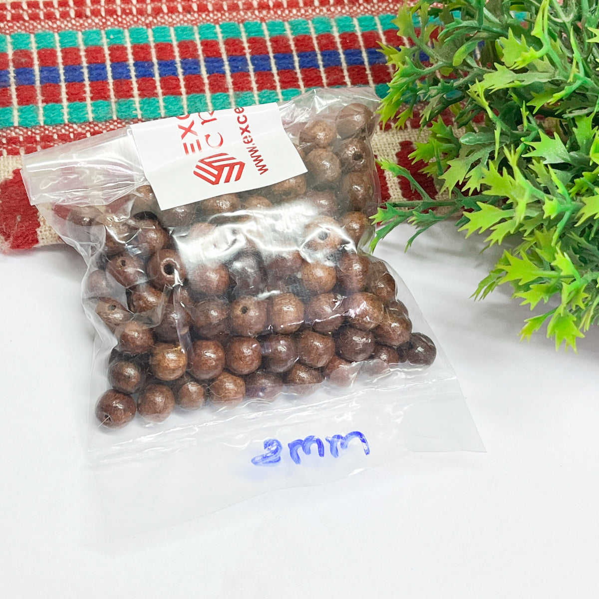8mm Round Brown Wooden Beads (100Pcs Pack)