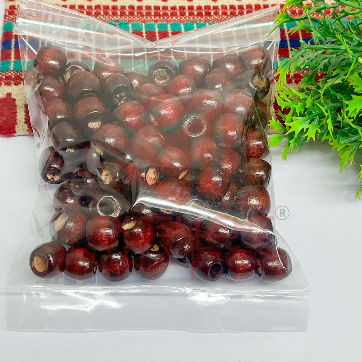 12x14mm Rose Brown Wooden Beads (100pcs)