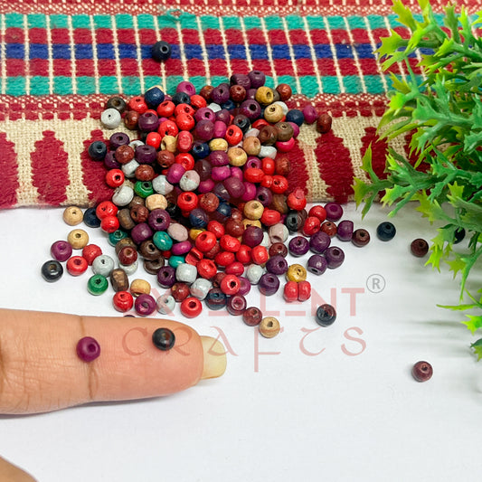 4mm Multicolor Wooden Beads- Pack of 500pcs