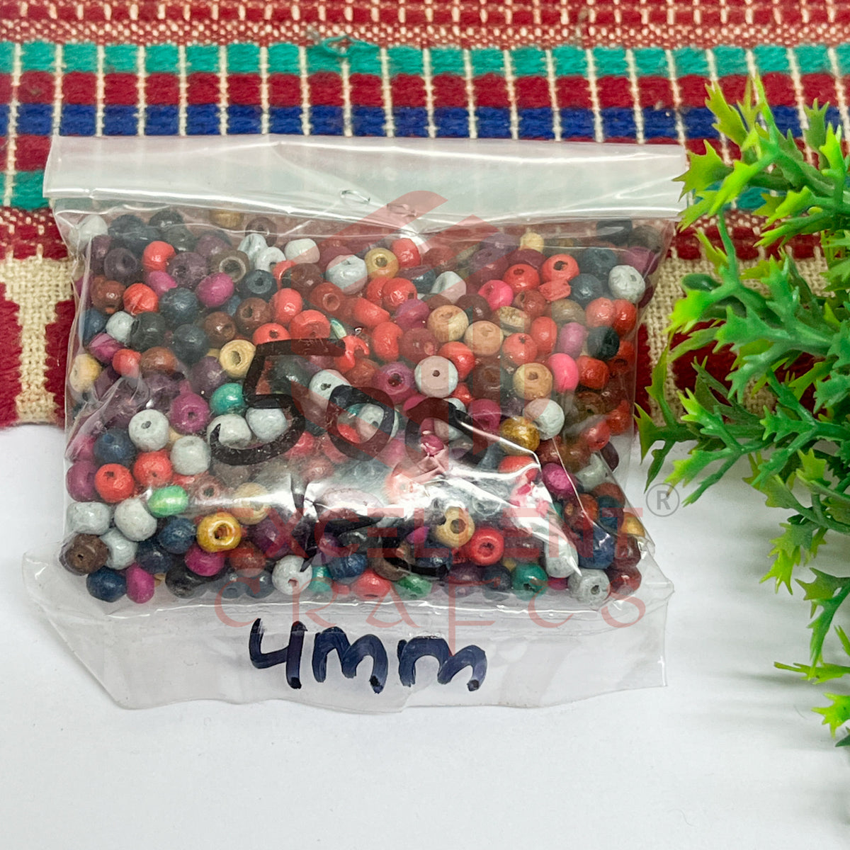 4mm Multicolor Wooden Beads- Pack of 500pcs