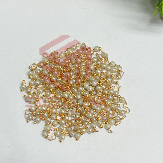 3mm Round Cream Color Pearl Loreal Charms for making Jewellery - (Pack of 10g - 200-250Pcs)