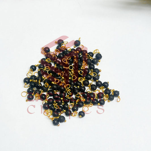 3mm Round Black Color Pearl Loreal Charms for making Jewellery - (Pack of 10g - 200-250Pcs)