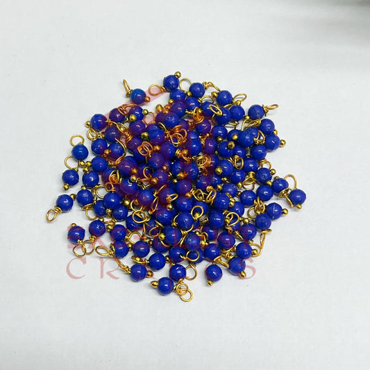 3mm Round Royal Blue Color Pearl Loreal Charms for making Jewellery - (Pack of 10g - 200-250Pcs)