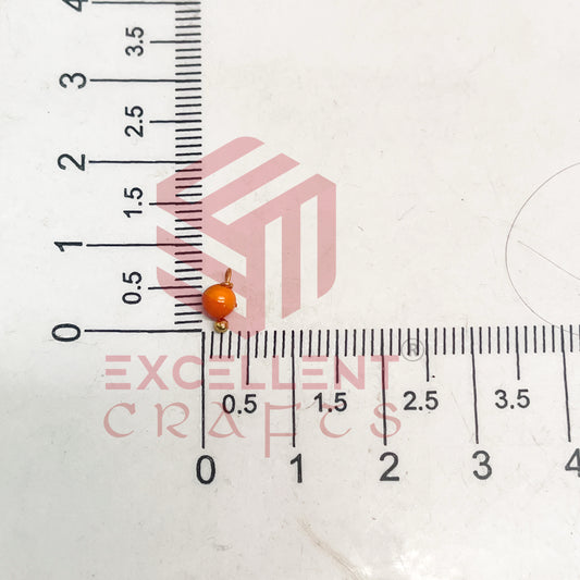 3mm Round Orange Color Pearl Loreal Charms for making Jewellery - (Pack of 10g - 200-250Pcs)